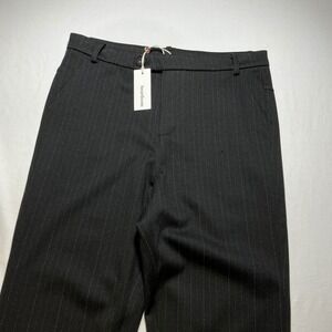 Heartloom Pinstripe Flare Pants Womens Size L Black Career Business Casual‎